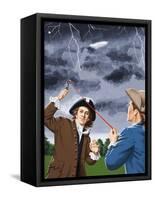 Benjamin Franklin Experimenting with Lightning-John Keay-Framed Stretched Canvas