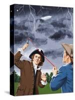 Benjamin Franklin Experimenting with Lightning-John Keay-Stretched Canvas
