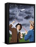 Benjamin Franklin Experimenting with Lightning-John Keay-Framed Stretched Canvas
