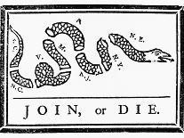 Join, or Die Political Cartoon-Benjamin Franklin-Framed Giclee Print