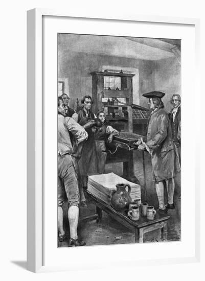 Benjamin Franklin Offering Advice to Printers-null-Framed Giclee Print