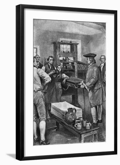 Benjamin Franklin Offering Advice to Printers-null-Framed Giclee Print