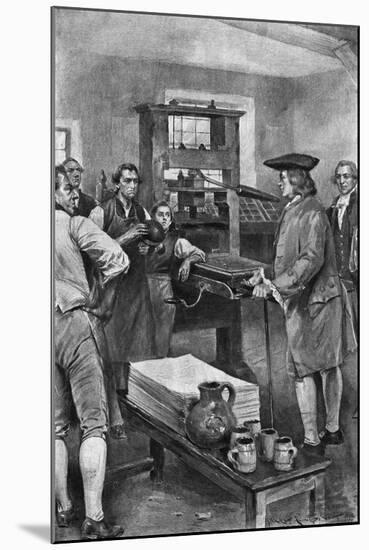 Benjamin Franklin Offering Advice to Printers-null-Mounted Giclee Print