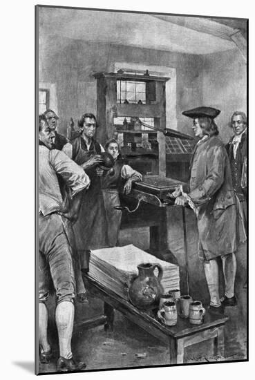 Benjamin Franklin Offering Advice to Printers-null-Mounted Giclee Print