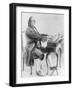 Benjamin Franklin Playing Harmonica-null-Framed Giclee Print