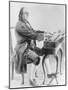 Benjamin Franklin Playing Harmonica-null-Mounted Giclee Print