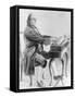 Benjamin Franklin Playing Harmonica-null-Framed Stretched Canvas