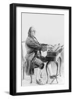 Benjamin Franklin Playing the Armonica-null-Framed Art Print