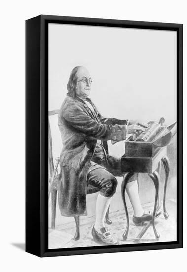 Benjamin Franklin Playing the Armonica-null-Framed Stretched Canvas