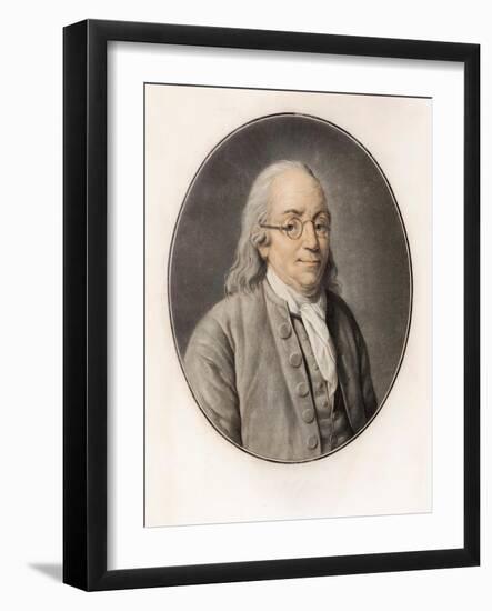 Benjamin Franklin. Portrait (Engraving)-Louis Michel van (after) Loo-Framed Giclee Print