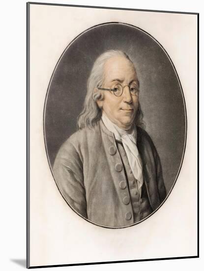 Benjamin Franklin. Portrait (Engraving)-Louis Michel van (after) Loo-Mounted Giclee Print