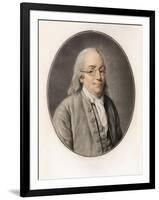 Benjamin Franklin. Portrait (Engraving)-Louis Michel van (after) Loo-Framed Giclee Print