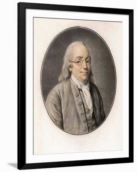 Benjamin Franklin. Portrait (Engraving)-Louis Michel van (after) Loo-Framed Giclee Print