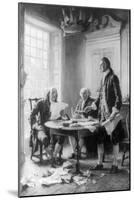 Benjamin Franklin Reading Draft of Declaration of Independence-Jean Leon Gerome Ferris-Mounted Art Print