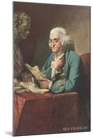 Benjamin Franklin Reading-null-Mounted Art Print