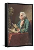 Benjamin Franklin Reading-null-Framed Stretched Canvas