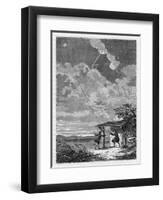 Benjamin Franklin's Conducting His Lightning Experiments in Philadelphia-Guiguet-Framed Art Print