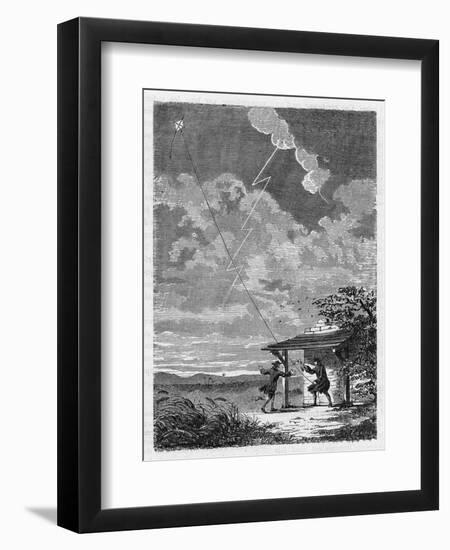 Benjamin Franklin's Conducting His Lightning Experiments in Philadelphia-Guiguet-Framed Art Print