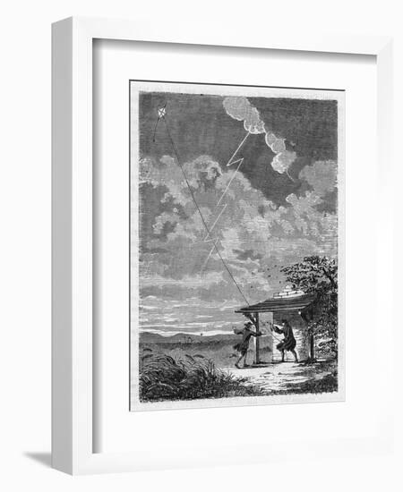 Benjamin Franklin's Conducting His Lightning Experiments in Philadelphia-Guiguet-Framed Art Print