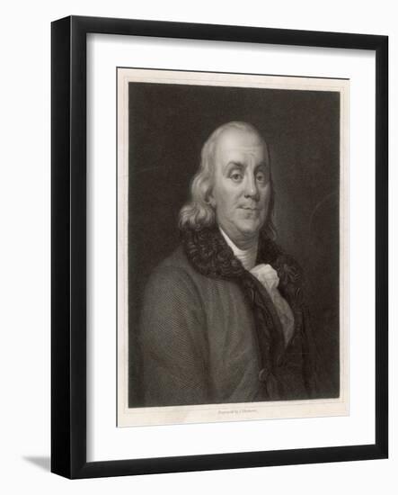 Benjamin Franklin the American Statesman Scientist and Philosopher-J. Thomson-Framed Art Print