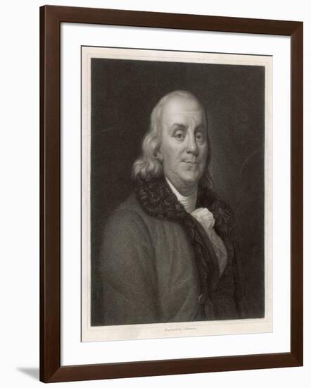 Benjamin Franklin the American Statesman Scientist and Philosopher-J. Thomson-Framed Art Print