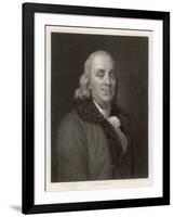 Benjamin Franklin the American Statesman Scientist and Philosopher-J. Thomson-Framed Art Print