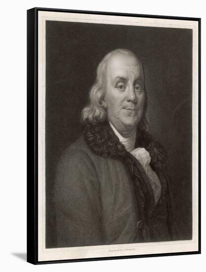 Benjamin Franklin the American Statesman Scientist and Philosopher-J. Thomson-Framed Stretched Canvas