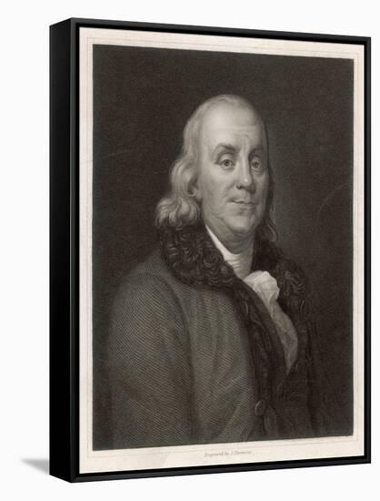 Benjamin Franklin the American Statesman Scientist and Philosopher-J. Thomson-Framed Stretched Canvas