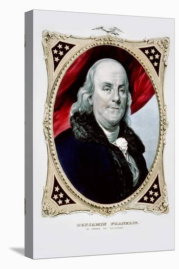 Benjamin Franklin: the Statesman and Philosopher-Currier & Ives-Stretched Canvas