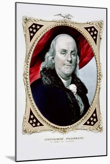Benjamin Franklin: the Statesman and Philosopher-Currier & Ives-Mounted Art Print