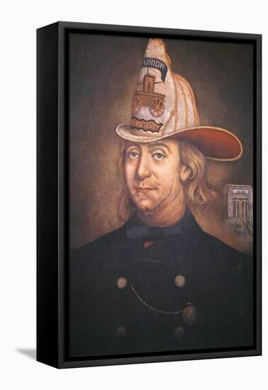 Benjamin Franklin Wearing the Uniform of the Union Fire Company Which He Founded in Philadelphia-American-Framed Stretched Canvas