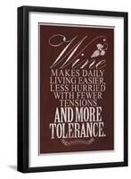 Benjamin Franklin Wine Quote-null-Framed Art Print