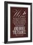 Benjamin Franklin Wine Quote-null-Framed Art Print