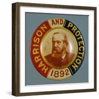 Benjamin Harrison Campaign Button-David J. Frent-Framed Photographic Print