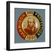 Benjamin Harrison Campaign Button-David J. Frent-Framed Photographic Print