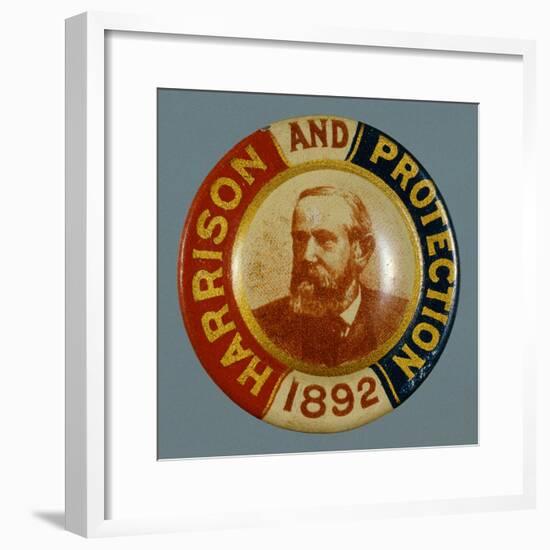 Benjamin Harrison Campaign Button-David J. Frent-Framed Photographic Print