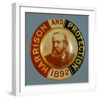 Benjamin Harrison Campaign Button-David J. Frent-Framed Photographic Print