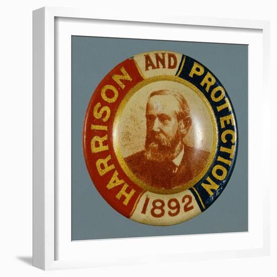 Benjamin Harrison Campaign Button-David J. Frent-Framed Photographic Print