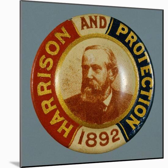 Benjamin Harrison Campaign Button-David J. Frent-Mounted Photographic Print