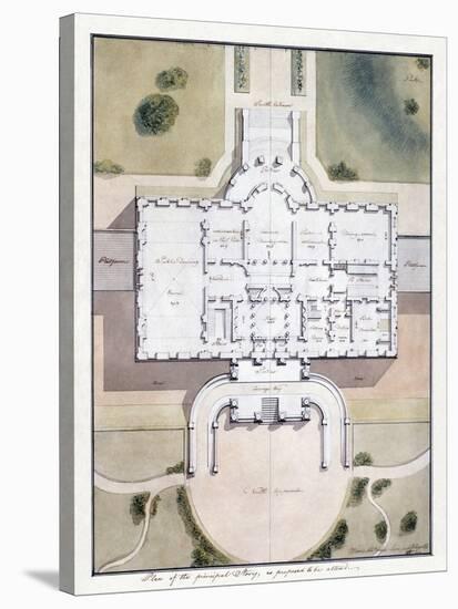 Benjamin Henry Latrobe's Proposed Plan for the Renovation of the Main Level of the White House-null-Stretched Canvas