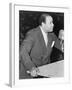 Benjamin J Davis Speaking at the Negro Freedom Rally, Madison Square Garden, New York City-null-Framed Photo