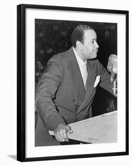 Benjamin J Davis Speaking at the Negro Freedom Rally, Madison Square Garden, New York City-null-Framed Photo