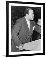 Benjamin J Davis Speaking at the Negro Freedom Rally, Madison Square Garden, New York City-null-Framed Photo