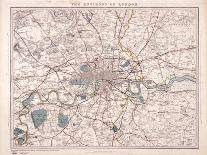 Map of London, C1860-Benjamin Rees Davies-Stretched Canvas