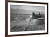 Benji Iguchi Driving Tractor in Field-Ansel Adams-Framed Art Print