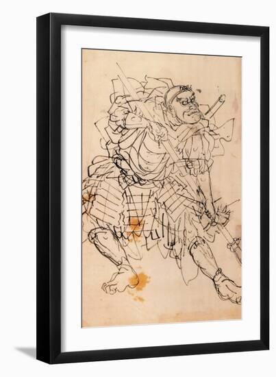 Benkei Holding a Halberd-Kuniyoshi Utagawa-Framed Giclee Print