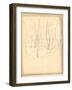 Bennecourt Seen Through the Trees (Pencil on Paper)-Claude Monet-Framed Giclee Print