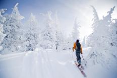 A Young Man Enjoying Backcountry Skiing on Mt. Tumalo, Oregon Cascades-Bennett Barthelemy-Photographic Print