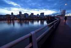 The Portland Oregon Skyline Seen from Burnside Bridge in Early Evening-Bennett Barthelemy-Photographic Print