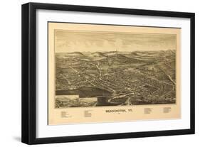 Bennington, Vermont - Panoramic Map-Lantern Press-Framed Art Print